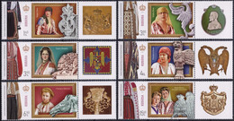 2022, Romania, Elisabeta Palace, Folk Costume, Princes, Princesses, Queens, 6 Stamps+Label M2, MNH(**), LPMP 2365 - Ongebruikt