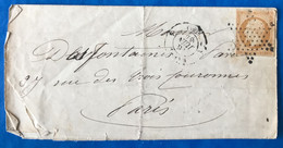 France N°59 Sur Lettre (LSC) Etoile Muette + TAD Paris 16.6.1855 - (A418) - 1849-1876: Periodo Clásico