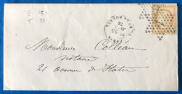 France N°55 Sur Lettre Etoile 1 + TAD Paris 25.1.1876 - (A419) - 1849-1876: Klassik