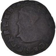 Monnaie, France, Charles X, Double Tournois, Troyes, TB, Cuivre, CGKL:150 - 1589-1610 Henry IV The Great