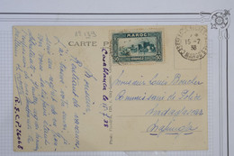 118  MAROC  BELLE CARTE  1938 CASABLANCA  POUR MAJUNGA MADAGASCAR    ++ +AFFRANCHIS. INTERESSANT. - Storia Postale