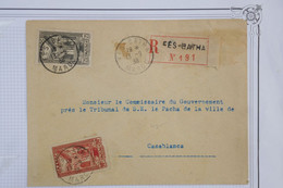 118  MAROC  BELLE LETTRE  RECOM. 1938 FES BATHA    POUR   CASABLANCA ++ + +AFFRANCHIS. PLAISANT. - Cartas & Documentos