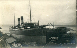 71037 Italia,circuled Card 1919 Showing Piroscafo "Re Vittorio"pronto Per Il Varo,steamer Ready To Launch,bateau à Vapeu - Piroscafi