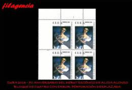 PIEZAS. CUBA. ERRORES. 2013-18 HOMENAJE A ALICIA ALONSO. BALLET. BLOQUE DE CUATRO. PERFORACIÓN DESPLAZADA - Imperforates, Proofs & Errors