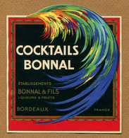 CHROMO : " COCKTAILS BONNAL "  à  BORDEAUX - Alcoholes Y Licores