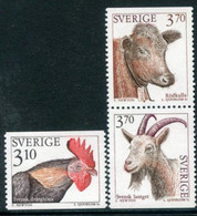 SWEDEN 1995 Domestic Livestock MNH / **.   Michel 1859-61 - Nuevos