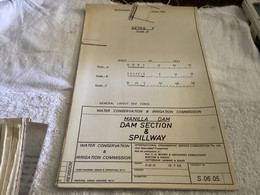 GENERAL LAYOUT 1965=CONSERVATION & IRRIGATION COMMISSION MANILLA DAM DAM SECTION & SPILLWAY WATER CONSERV - Obras Públicas