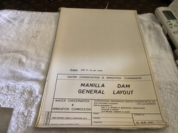 GENERAL LAYOUT 1965=CONSERVATION & IRRIGATION COMMISSION MANILLA DAM DAM SECTION & SPILLWAY WATER CONSERV - Travaux Publics