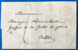 Belgique, TAD TOURNAI 23.9.1843 + Marque CA Sur Lettre - (A781) - 1830-1849 (Belgique Indépendante)