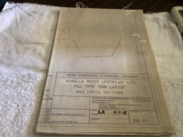 WATER CONSERVATION & IRRIGATION COMMISSION MANILLA RIVER UPSTREAM SITE FILL TYPE DAM. LAYOUT AND CROSS SECTIONS - Arbeitsbeschaffung