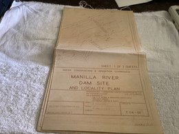 WATER CONSERVATION & IRRIGATION COMMISSION MANILLA RIVER UPSTREAM SITE FILL TYPE DAM. LAYOUT AND CROSS SECTIONS - Opere Pubbliche