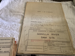 WATER CONSERVATION & IRRIGATION COMMISSION MANILLA RIVER UPSTREAM SITE FILL TYPE DAM. LAYOUT AND CROSS SECTIONS - Obras Públicas