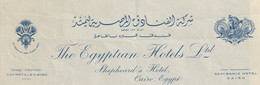 Egypt - 1952 - RARE - Vintage Document - Shepheard Hotel - Cairo - Egypt - Cartas