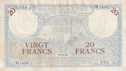 Maroc Billet De 50 Francs Du 9 11 1942  Plusieurs Plis Pas De Trous En L 'téat - Maroc