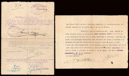 Gerona - Guerra Civil - 1939 - Caldas De Malavella - Documento De Presentación Ante La Guardia Civil De Un Prisionero - Spain