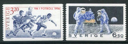 SWEDEN 1994 Football World Cup And Moon Landing MNH / **.   Michel 1834-35 - Nuovi