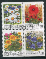 SWEDEN 1993 Summer Flowers  Used.   Michel 1785-88 - Oblitérés