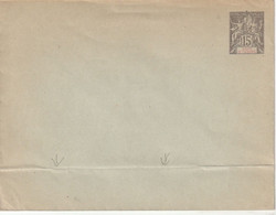 COTE D' IVOIRE - Entier Postal Type Sage 15 C Gris Date 047 Neuf  Enveloppe Format 14,5 X 11 Cm Rabat Non Collé Pli - Briefe U. Dokumente