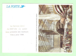 T1961 - Calendrier Petit Format - La Poste - Année 1989 - La Gare D'Orléans Servant D'atelier Construction Ballons Poste - Small : 1981-90
