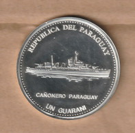 PARAGUAY 1 Guaraní (Cañonero Paraguay) 2002  Silver (.925) • 27.00 G • ⌀ 40 Mm KM# 197 - Papúa Nueva Guinea