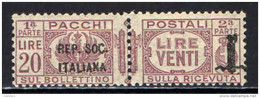 ITALIA RSI - 1944 - PACCHI POSTALI - VALORE DA 20 LIRE - MNH - Colis-postaux