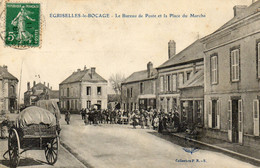- EGRISELLES Le BOCAGE (89) -  Le Bureau De Poste Et Place Du Marché  (animée)   -27229- - Egriselles Le Bocage