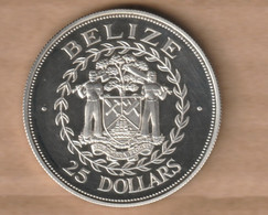 BELIZE  25 Dollars -  (Royal Visit) 1985  Silver (.925) • 28.28 G KM# 78 - Belize