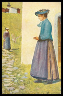 Jeune Paysanne Par FRANCIS PORTIER - Grimentz - Pro Juventute - Gravure Et Impression SADAG - Grimentz