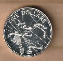 BAHAMAS 5 Dollars - (Historical Map ) 1984 Silver (.500) • 42.12 G • ⌀ 35.5 Mm KM# 106  MINTAGE : 1.036 COINS - Bahamas