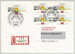 Deutsche Bundespost 1984, FDC Einschreiben Rauchen Gefährdet Die Gesundheit Bonn - Maintal, Smoking, Tabak/Tabac/Tobacco - Drogen