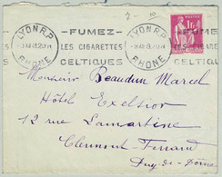 Frankreich / France 1935, Brief Lyon - Clermont Ferrand, Cigare / Zigarren / Cigars, Tabac / Tobacco, Fumer / Smoking - Drogue