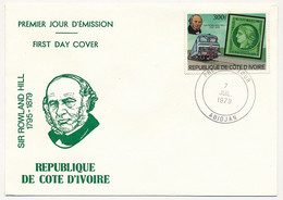 CÔTE D'IVOIRE - 3 Env FDC - 3 Val Sir Rowland Hill - 7 Juillet 1979 - Abidjan - Ivoorkust (1960-...)