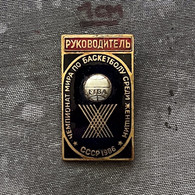 Badge Pin ZN011690 Basketball World Championship Women USSR Russia Belarus Lithuania Moscow Minsk Vilnius 1986 RUKOVODIT - Basketball