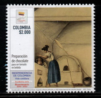 27E- KOLUMBIEN - 2021- MNH- CHOCOLATE PREPARATION -EVERYDAY LIFE - 12TH INDEPENDENCE SERIES. - Colombia