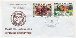 CÔTE D'IVOIRE - 3 Env FDC - 5 Val  Grands Prix Automobiles - 21 Novembre 1981 - Abidjan - Ivory Coast (1960-...)