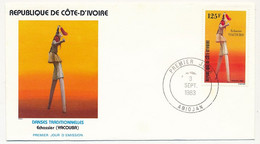 CÔTE D'IVOIRE - 3 Env FDC - 3 Val  "Danses Traditionnelles" - 3 Sept 1983 - Abidjan - Côte D'Ivoire (1960-...)