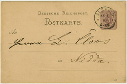 ALLEMAGNE / DEUTSCHLAND - 1883 Einkreisstempel "ALSFELD" Auf 5p GS Postkarte - Cartas & Documentos