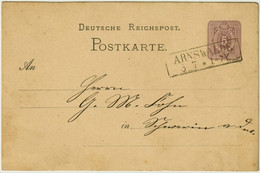 ALLEMAGNE / DEUTSCHLAND - Ca.1880 Kastenstempel "ARNSWALDE" Auf 5p GS Postkarte (CHOSZCZNO, Polen - Poland) - Briefe U. Dokumente