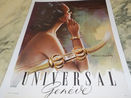ANCIENNE PUBLICITE  MONTRE UNIVERSAL GENEVE   1948 - Other & Unclassified
