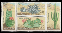 US #1942-45 MNH BL4 Desert Plants - Blokken & Velletjes