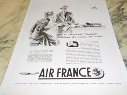 ANCIENNE PUBLICITE LE BON GOUT FRANCAIS   AIR FRANCE  1948 - Advertenties