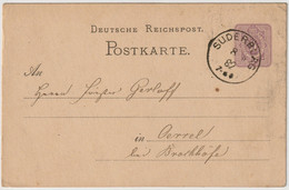 ALLEMAGNE / DEUTSCHLAND - 1882 Einkreisstempel "SUDERBURG" Auf 5p GS Postkarte - Cartas & Documentos