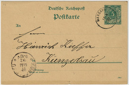 ALLEMAGNE / DEUTSCHLAND - 1892 Einkreisstempel "MAXSAYN" Auf 5p GS Postkarte - Lettres & Documents