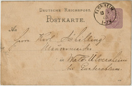 ALLEMAGNE / DEUTSCHLAND - 1883 Einkreisstempel "FLONHEIM" Auf 5p GS Postkarte - Storia Postale