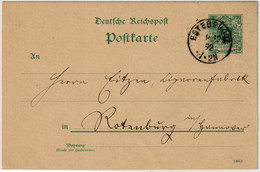 ALLEMAGNE / DEUTSCHLAND - 1892 Einkreisstempel "ESTEBRÜGGE" Auf 5p GS Postkarte - Lettres & Documents