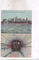 CPA  NEW YORK,  SUBWAY AND MUNICIPAL FERRY - Trasporti