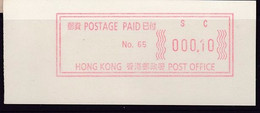 HONG KONG POST OFFICE  POSTAGE PAID METER STAMP 0.10YUAN - Collezioni & Lotti