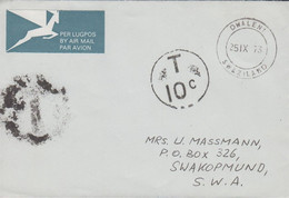 1973. SWAZILAND. AIR MAIL Cover To SWAKOPMUND, S.W.A. Unfranked And Cancelled DWALENI SWAZILAND 25 IX 73 +... - JF430774 - Swaziland (1968-...)