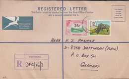 1974. SWAZILAND. REGISTERED AIRMAIL Cover To Germany Cancelled MBABANE 2 V 74 And Postage: 20... (Michel 76+) - JF430786 - Swaziland (1968-...)