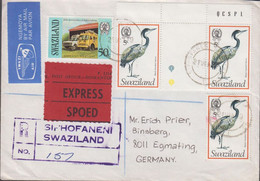 1979. SWAZILAND. REGISTERED AIR MAIL EXPRESS Cover To Germany Cancelled SIPHOFANENI SWAZILAN... (Michel 238+) - JF430793 - Swaziland (1968-...)